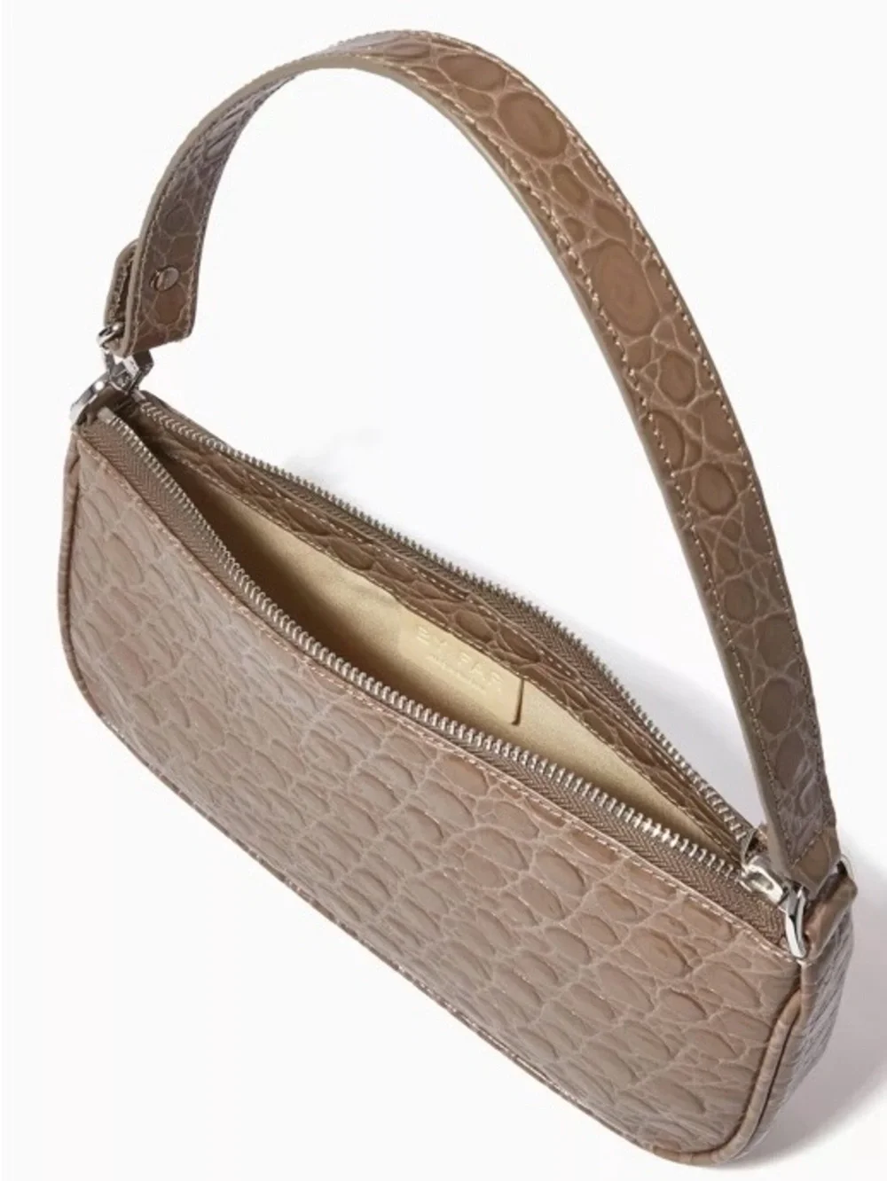 🔥NWT🔥 BY FAR, Rachel Croc-Embossed Leather Shoulder Bag